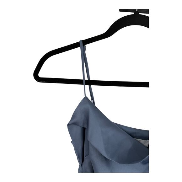 Astr the Label Mirie asymmetric satin dress blue size Medium M - Picture 3 of 7
